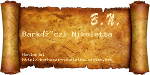 Barkóczi Nikoletta névjegykártya