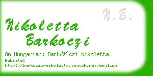 nikoletta barkoczi business card